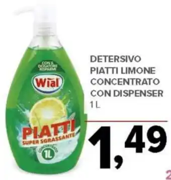 Todis Detersivo piatti limone concentrato con dispenser offerta