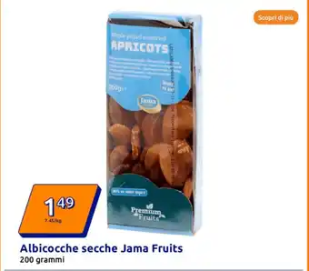 Action Albicocche secche jama fruits 200 grammi offerta