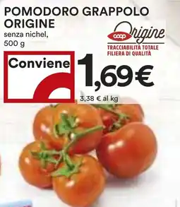 Coop Pomodoro grappolo origine offerta