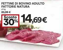 Coop Fettine di bovino adulto fattorie natura offerta