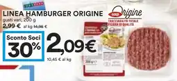 Coop Linea hamburger origine offerta