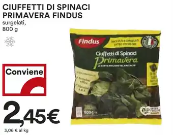 Coop Ciuffetti di spinaci primavera FINDUS offerta