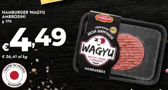 Bennet Hamburger wagyu ambrosini offerta