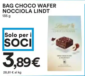 Coop Bag choco wafer nocciola LINDT offerta