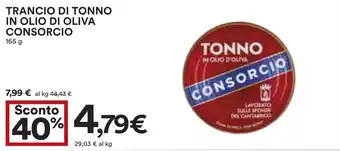 Coop Trancio di tonno in olio di oliva CONSORCIO offerta