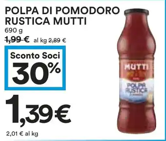 Coop Polpa di pomodoro rustica MUTTI offerta