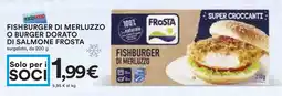 Coop Fishburger di merluzzo o burger dorato di salmone FROSTA offerta