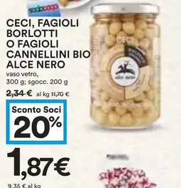 Coop Ceci, fagioli borlotti o fagioli cannellini bio ALCE NERO offerta