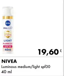 Iper Tosano NIVEA Luminous medium/light spf30 offerta