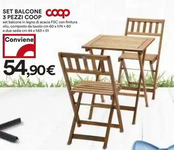 Coop Set balcone 3 pezzi COOP offerta