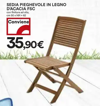 Coop Sedia pieghevole in legno d'acacia fsc offerta