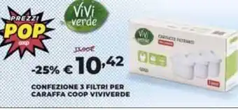 Coop Confezione 3 filtri per caraffa COOP VIVIVERDE offerta