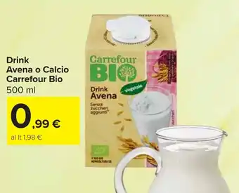 Carrefour Drink Avena o Calcio Carrefour Bio offerta