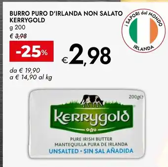 Bennet Burro puro d'irlanda non salato kerrygold offerta