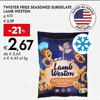 Bennet Twister fries seasoned surgelate lamb weston offerta