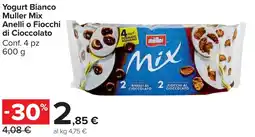 Carrefour Market Yogurt Bianco Muller Mix Anelli o Fiocchi di Cioccolato offerta