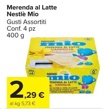 Carrefour Market Merenda al Latte Nestlè Mio offerta