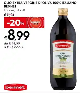 Bennet Olio extra vergine di oliva 100% italiano bennet tipi vari, offerta