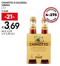 Bennet Chinotto o gazzosa lurisia offerta