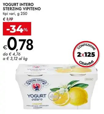 Bennet Yogurt intero sterzing vipiteno tipi vari, offerta