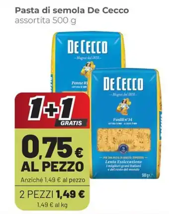 Coop Pasta di semola De Cecco offerta