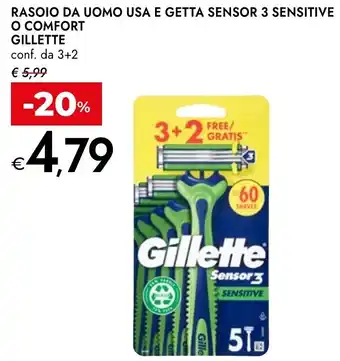 Bennet Rasoio da uomo usa e getta sensor 3 sensitive o comfort gillette conf. da 3+2 offerta