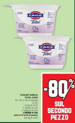 Pam Yogurt greco total FAGE offerta