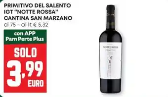 Pam Primitivo del salento igt "notte rossa" CANTINA SAN MARZANO offerta