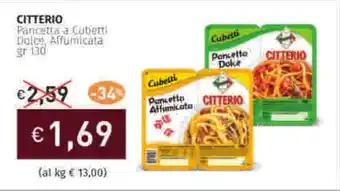 Prezzemolo e Vitale CITTERIO Pancetta a Cubetti Dolce, Affumicata offerta