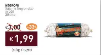 Prezzemolo e Vitale NEGRONI Salame Negronetto offerta