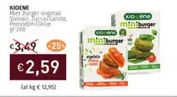 Prezzemolo e Vitale KIOENE Mini Burger Vegetali Spinaci, Zucca/Carote, Pomodori/Olive offerta