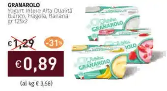 Prezzemolo e Vitale GRANAROLO Yogurt Intera Alta Qualita Bianco, Fragola, Banana offerta