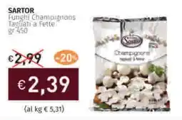 Prezzemolo e Vitale SARTOR Funghi Champignons Tagliati a Fette offerta