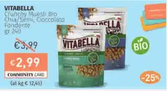 Prezzemolo e Vitale VITABELLA Crunchy Muesli Bio Chia/Semi, Cioccolato Fondente offerta