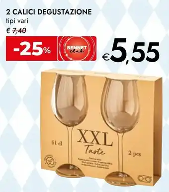 Bennet 2 calici degustazione tipi vari offerta