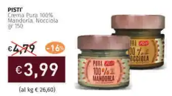 Prezzemolo e Vitale PISTI Crema Pura 100% Mandorla Nocciola offerta