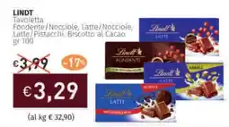 Prezzemolo e Vitale LINDT Tavoletta Fondente/Nocciole, Latte/Nocciole Latte/Pistacchi Biscotto al Cacao offerta