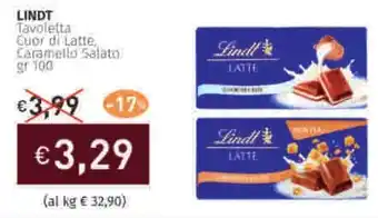 Prezzemolo e Vitale LINDT Tavoletta Cuor di Latte, Caramello Salato offerta