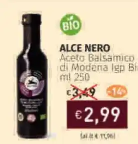 Prezzemolo e Vitale ALCE NERO Aceto Balsamico di Modena Igp Bio offerta