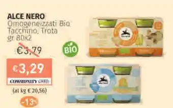 Prezzemolo e Vitale ALCE NERO Omogeneizzati Bio Tacchino, Trota offerta