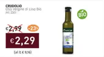 Prezzemolo e Vitale CRUDOLIO Olio Vergine di Lino Bio offerta