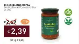 Prezzemolo e Vitale LE ECCELLENZE DI P&V Lenticchie al Pomodoro Bio offerta