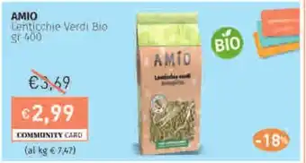 Prezzemolo e Vitale AMIO Lenticchie Verdi Bio offerta