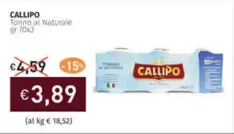 Prezzemolo e Vitale CALLIPO Tonno al Naturale offerta