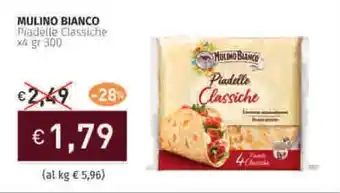 Prezzemolo e Vitale MULINO BIANCO Piadelle Classiche x4 offerta