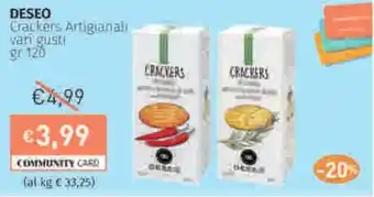 Prezzemolo e Vitale DESEO Crackers Artigianali offerta