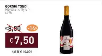 Prezzemolo e Vitale GORGHI TONDI Meridiano Syrah offerta