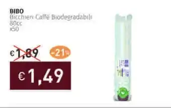 Prezzemolo e Vitale BIBO Bicchieri Caffe Biodegradabili offerta