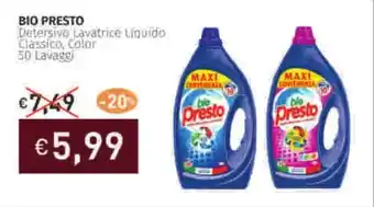 Prezzemolo e Vitale BIO PRESTO Detersivo Lavatrice Liquido Classico, Color offerta