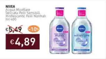 Prezzemolo e Vitale NIVEA Acqua Micellare Delicata Pelli Sensibili Rinfrescante Pelli Normali offerta